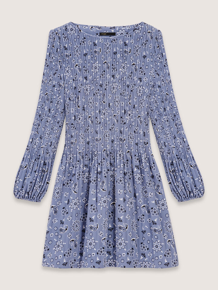 Patterned pleated dress