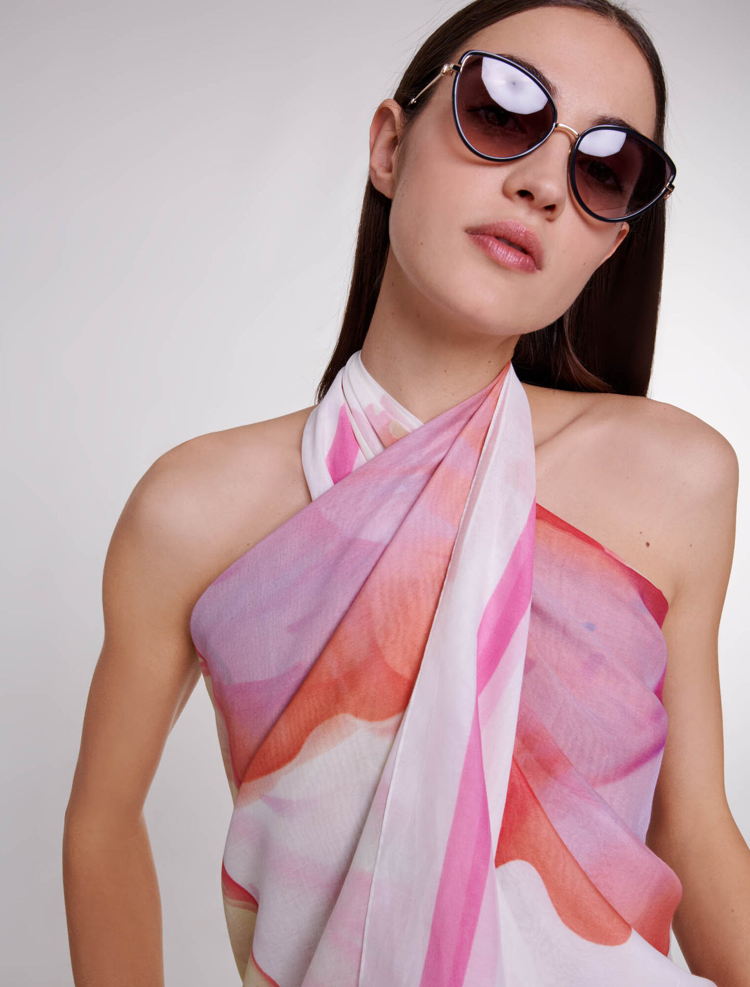 Flower motif cotton pareo