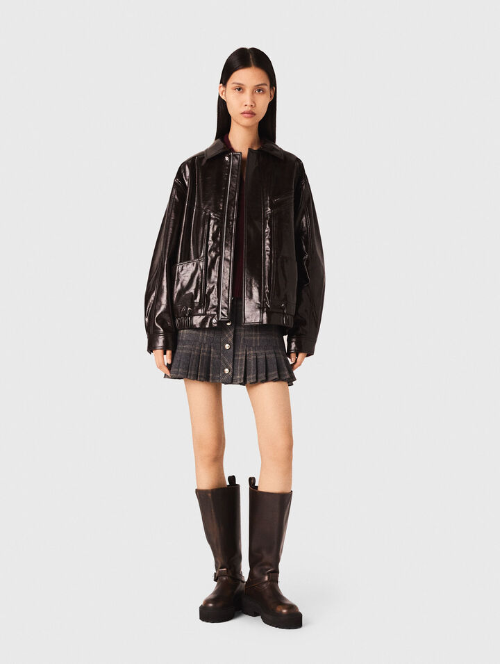 Cracked faux leather jacket
