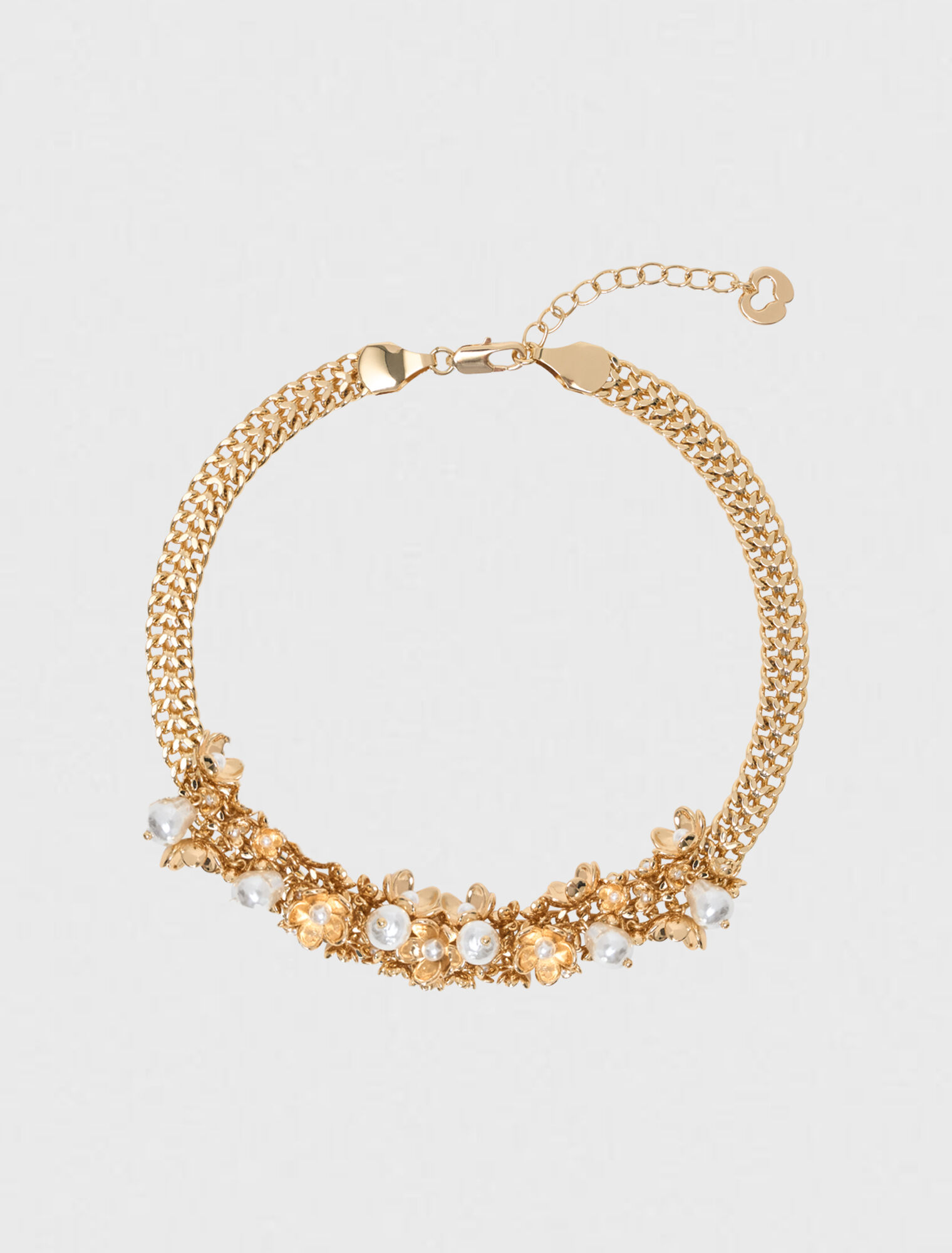 Asymmetric wide chain bracelet