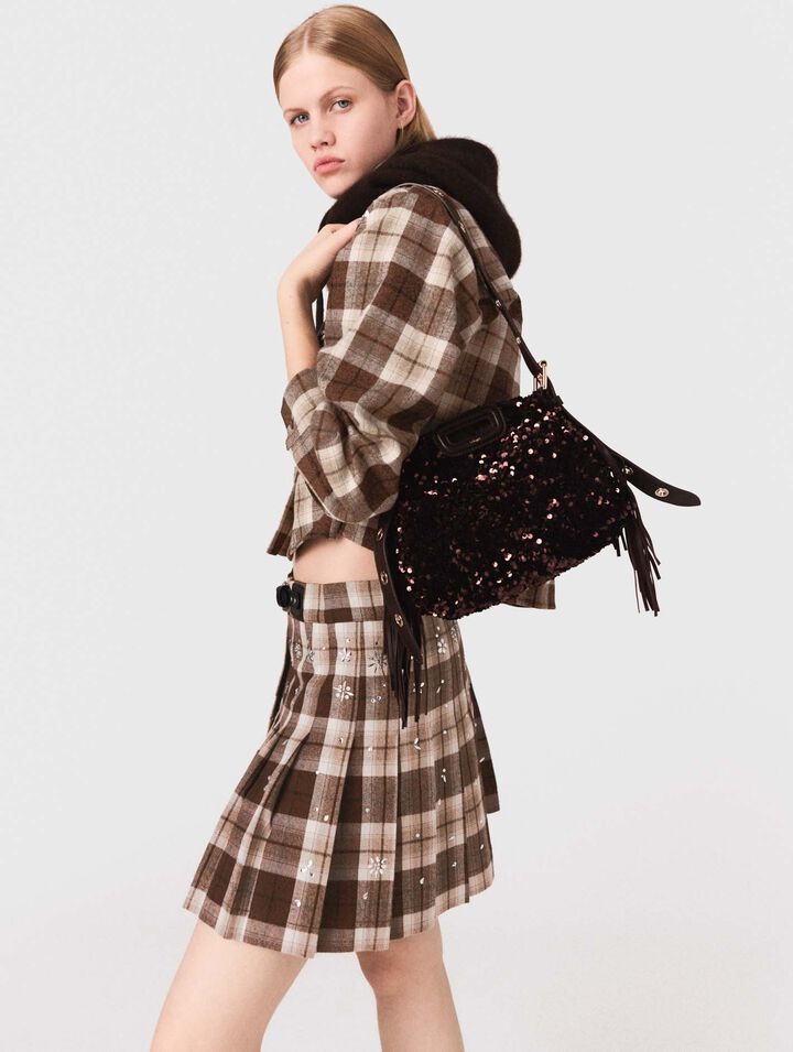 Sequinned Miss M mini bag