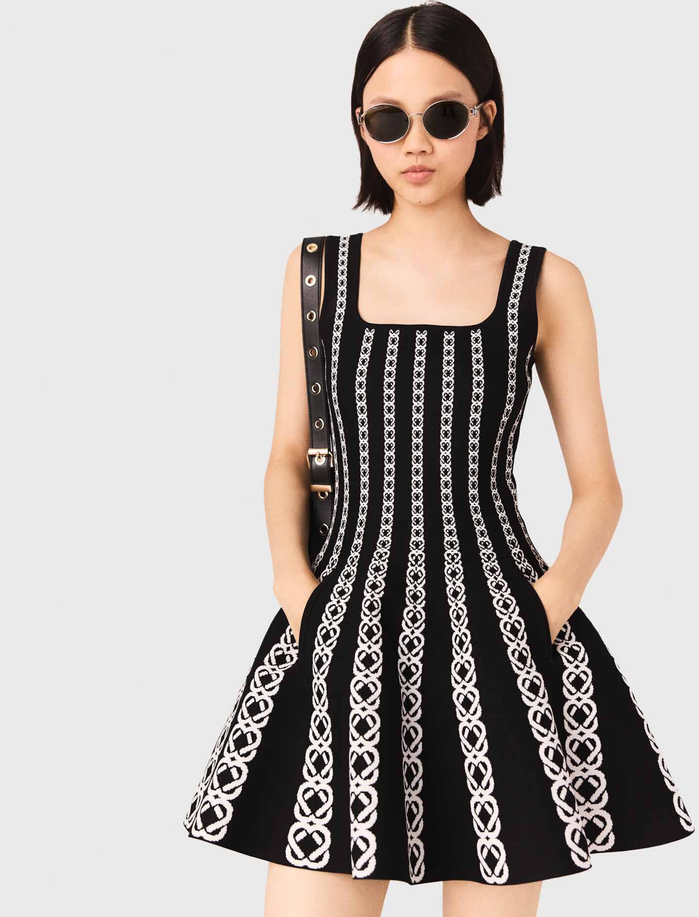 Short jacquard knit dress 4
