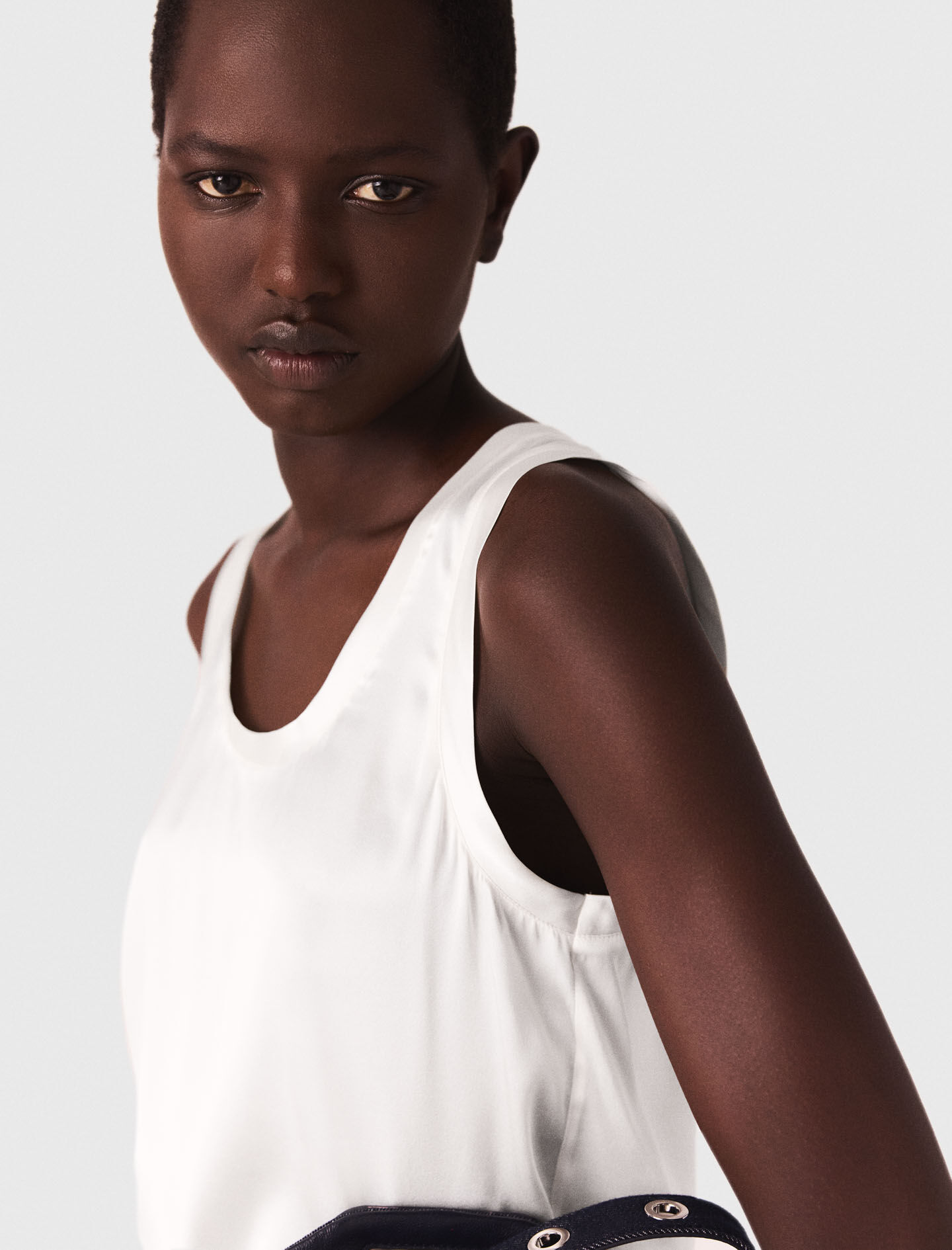 Silk tank top White for Women | Maje
