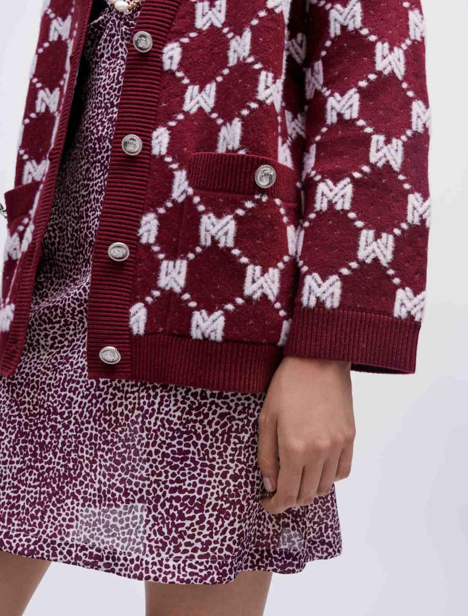 Maje Jacquard knit cardigan