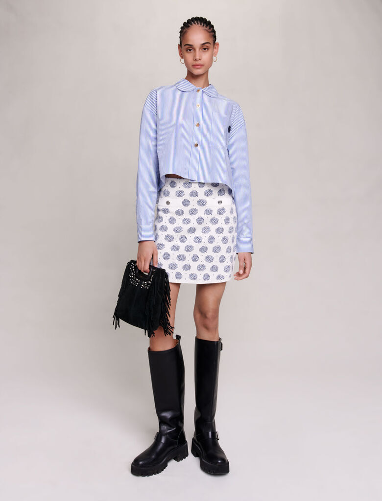 majeページ Short embroidered dress White for Women | Maje