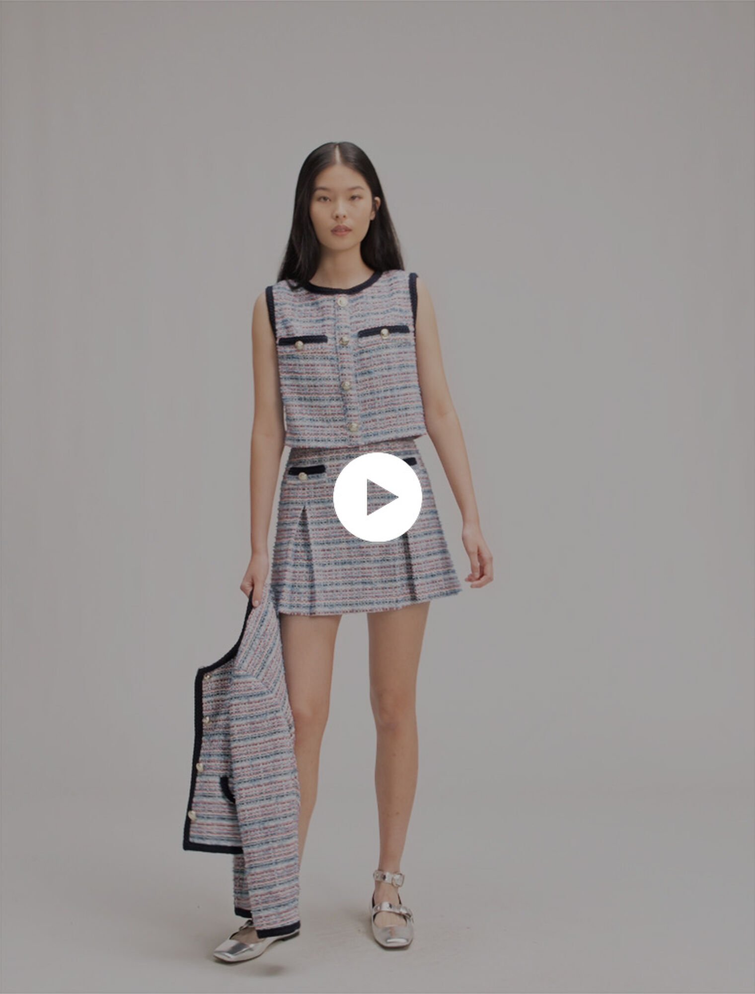 Tweed 2-in-1 short dress 