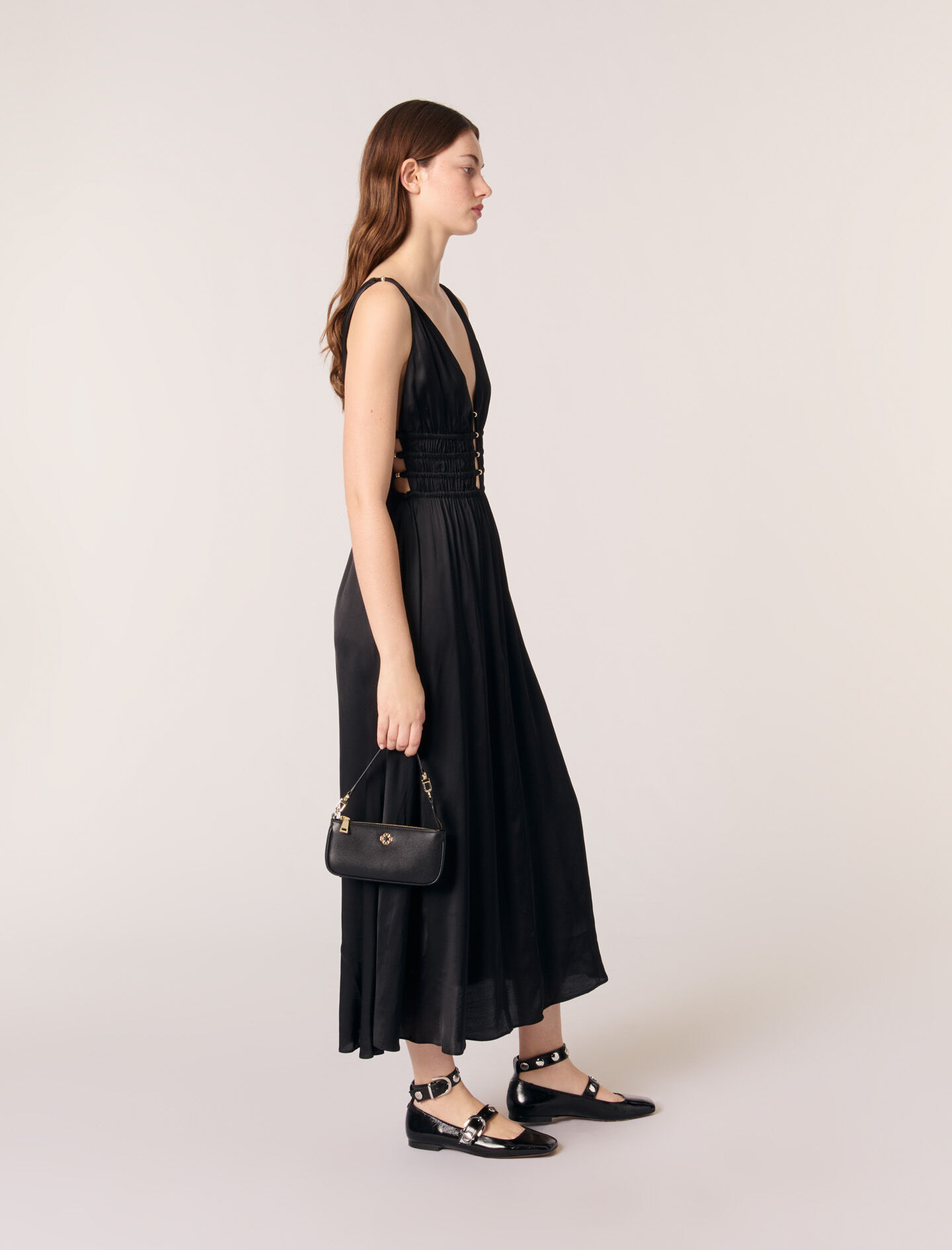 maje マージュ Embroidered satin dress ワンピース Embroidered satin dress