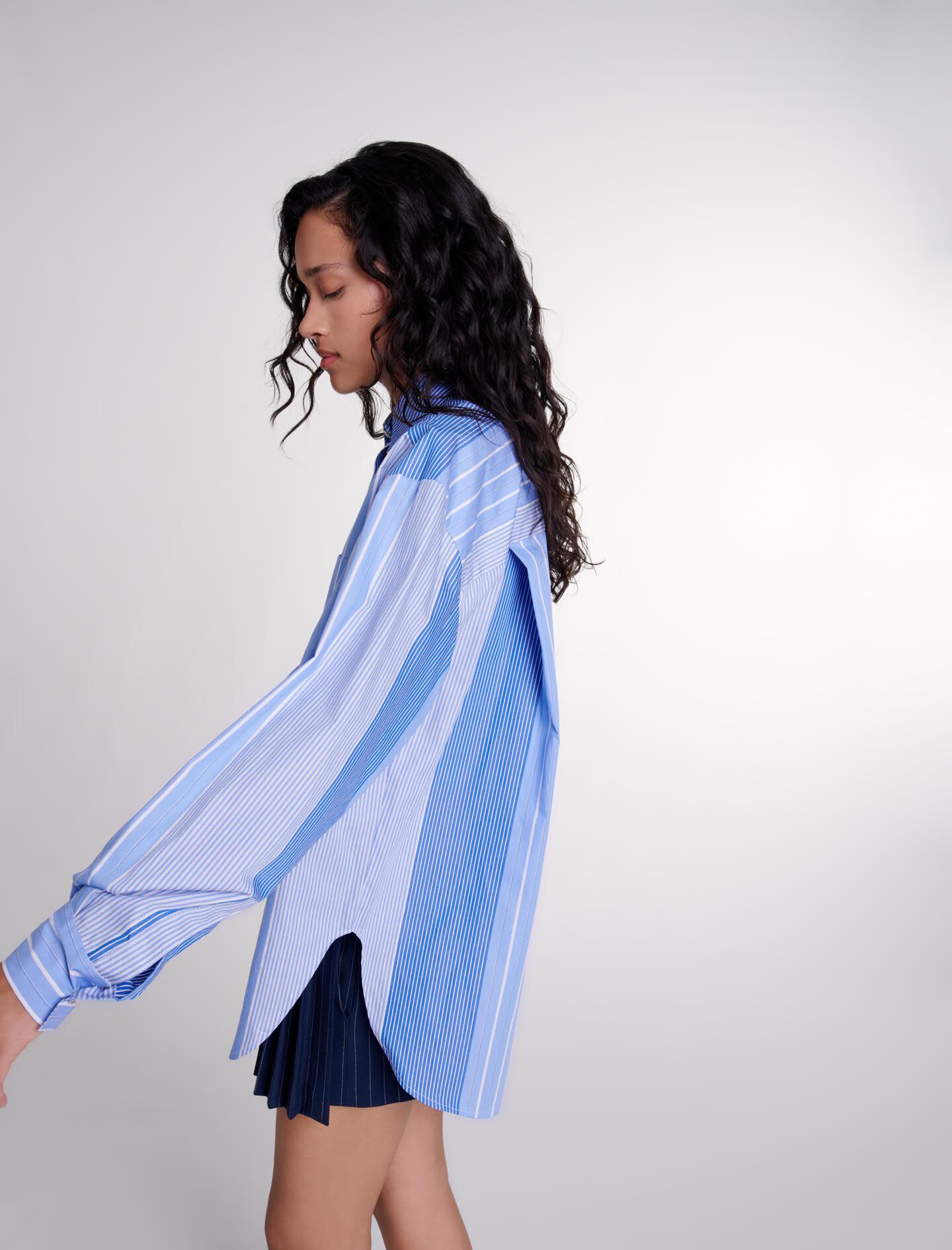 Striped patchwork shirt - Shirts | Maje
