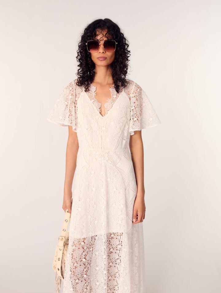 Floral guipure maxi dress