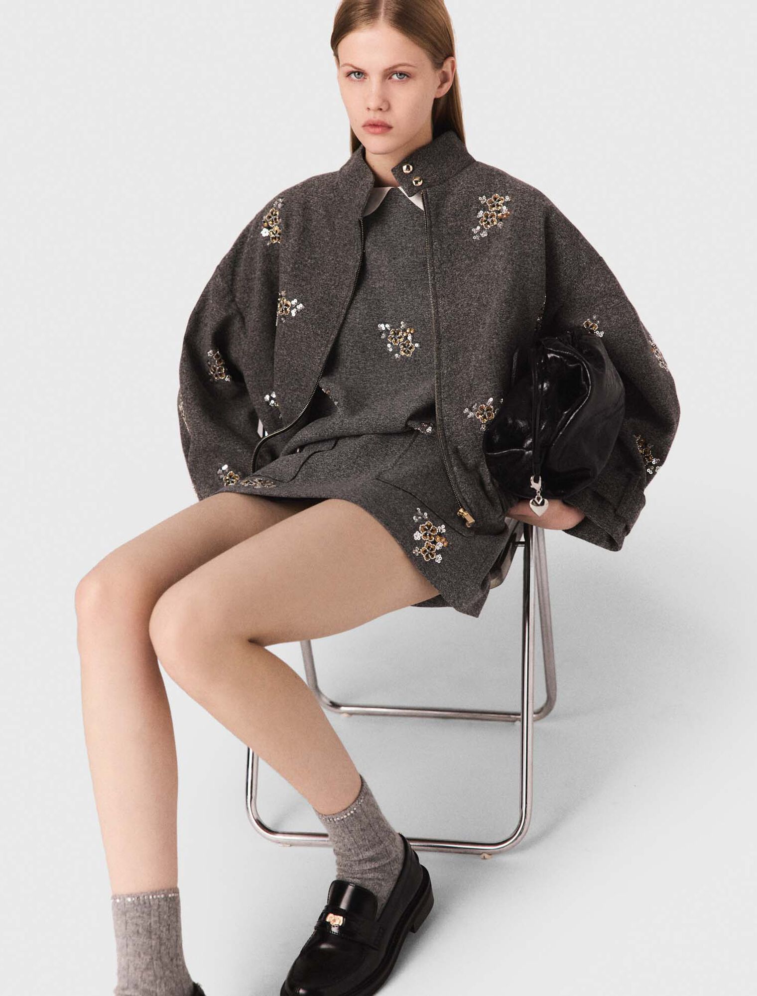 Embroidered bomber jacket