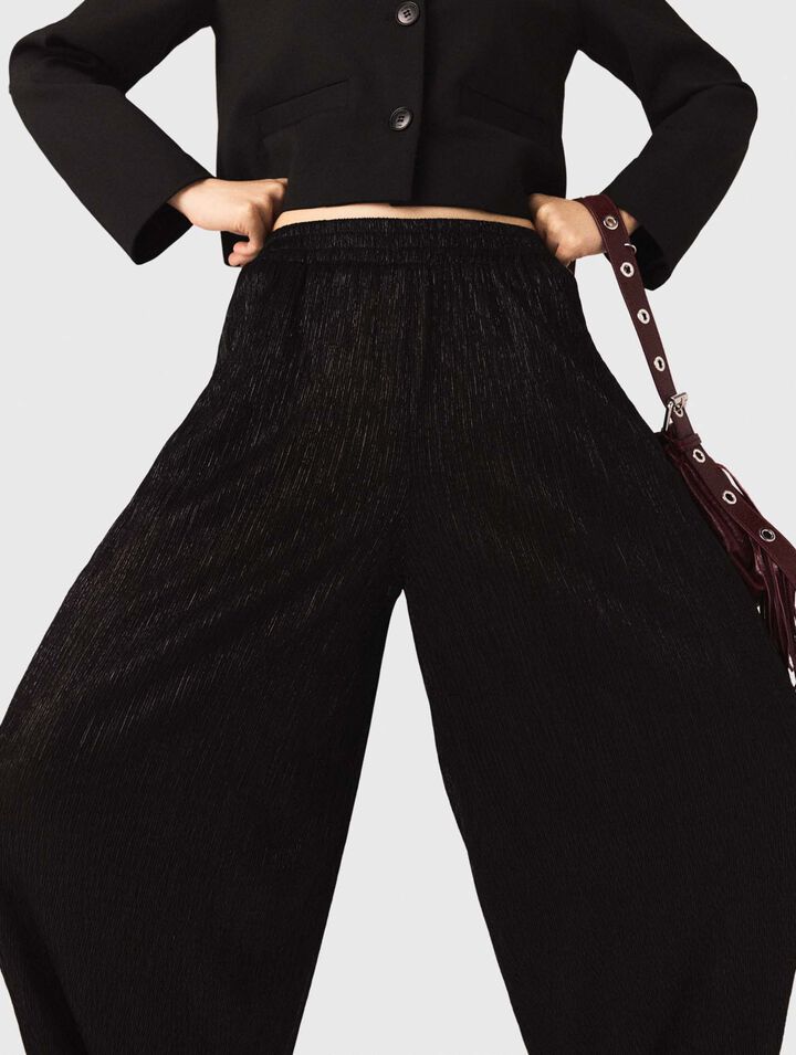 Metallic harem trousers