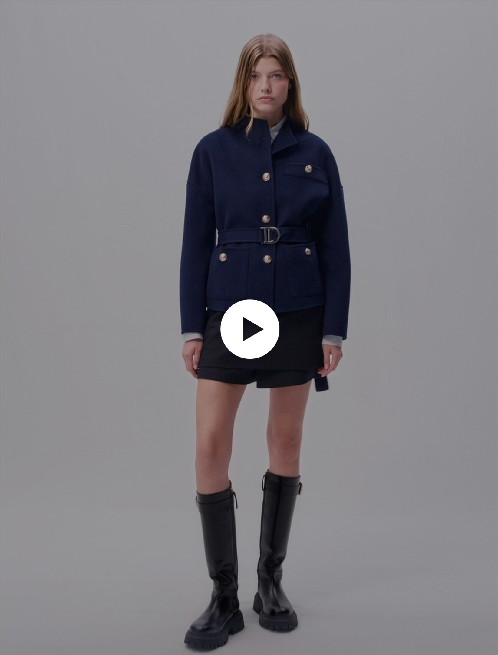 Belted short wool coat Short coats Maje