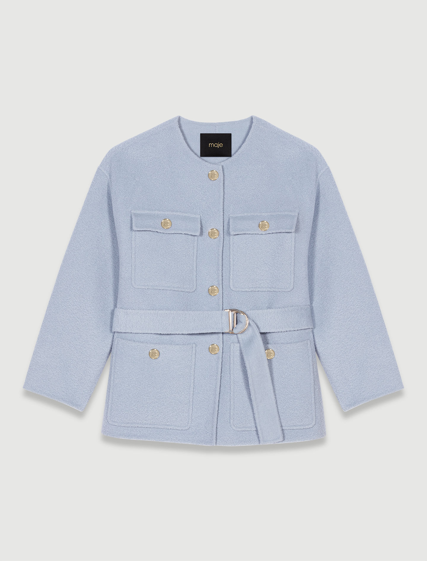 Belted short coat - Coats | Maje