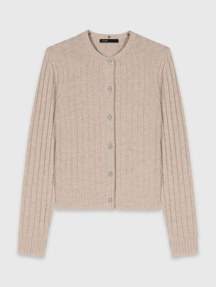 Cardigan with removable bead collar