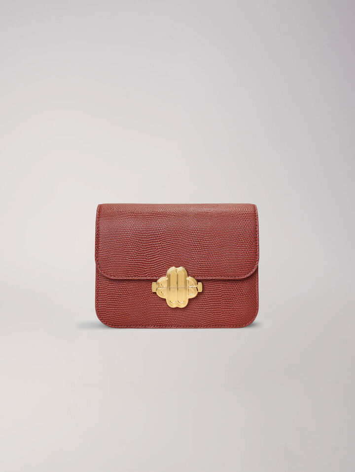 Clover bag in lizard-effect leather