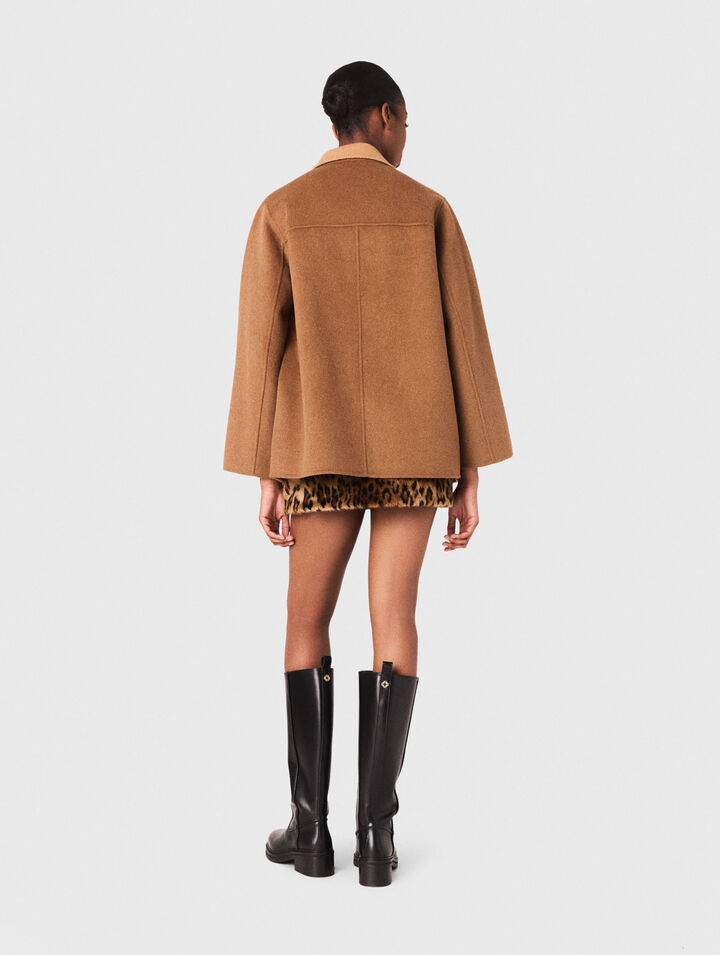 Double-faced mid-length coat