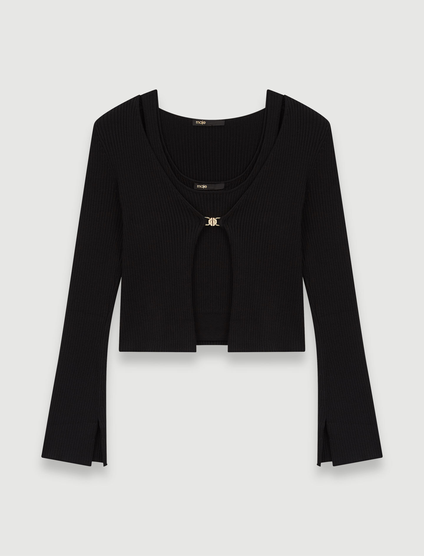 まめ　1207 Thick, shiny knit cardigan