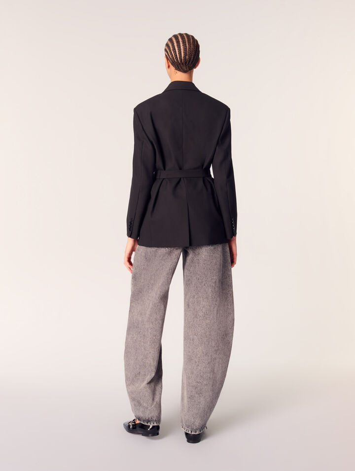 Belted suit jacket