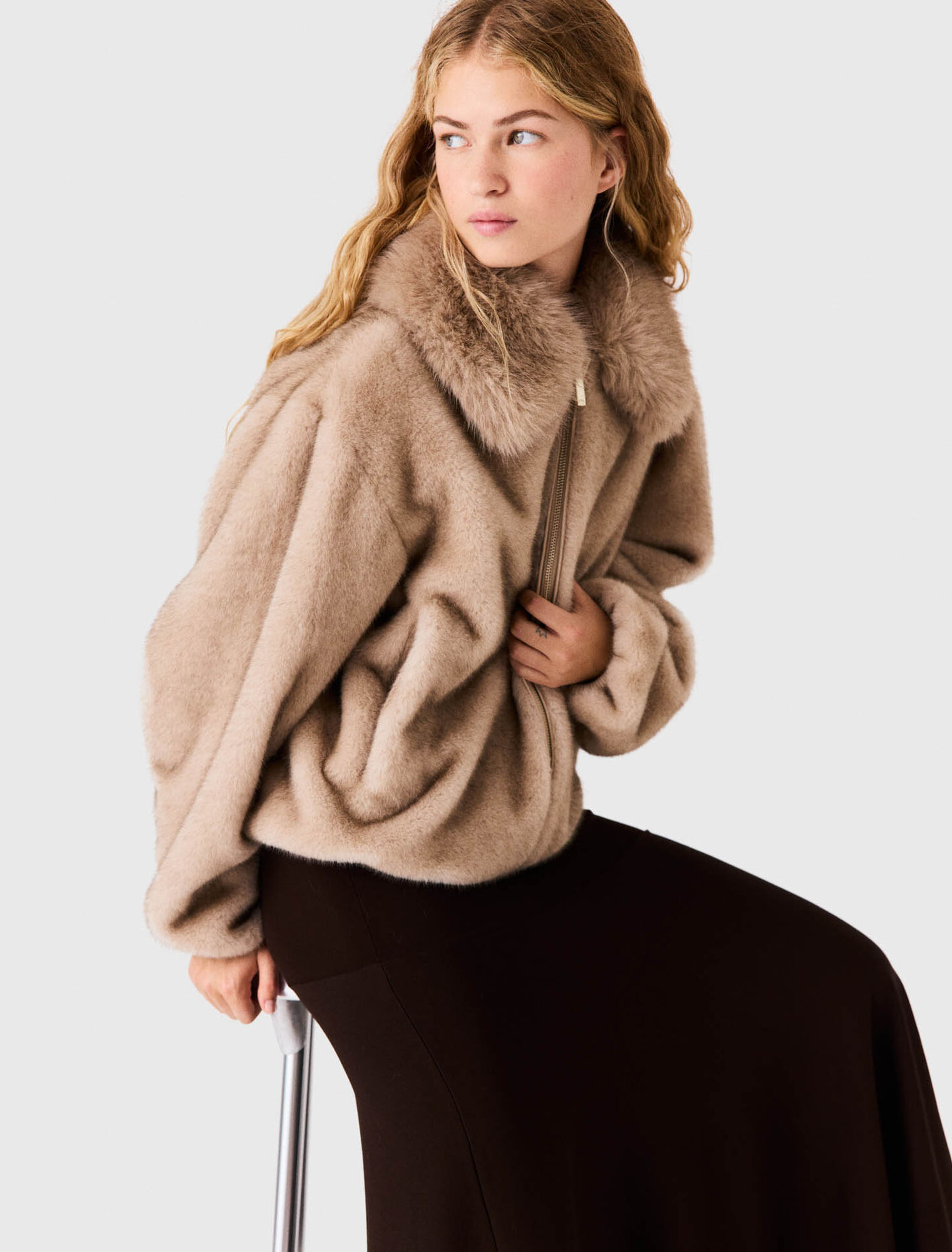 Faux fur jacket