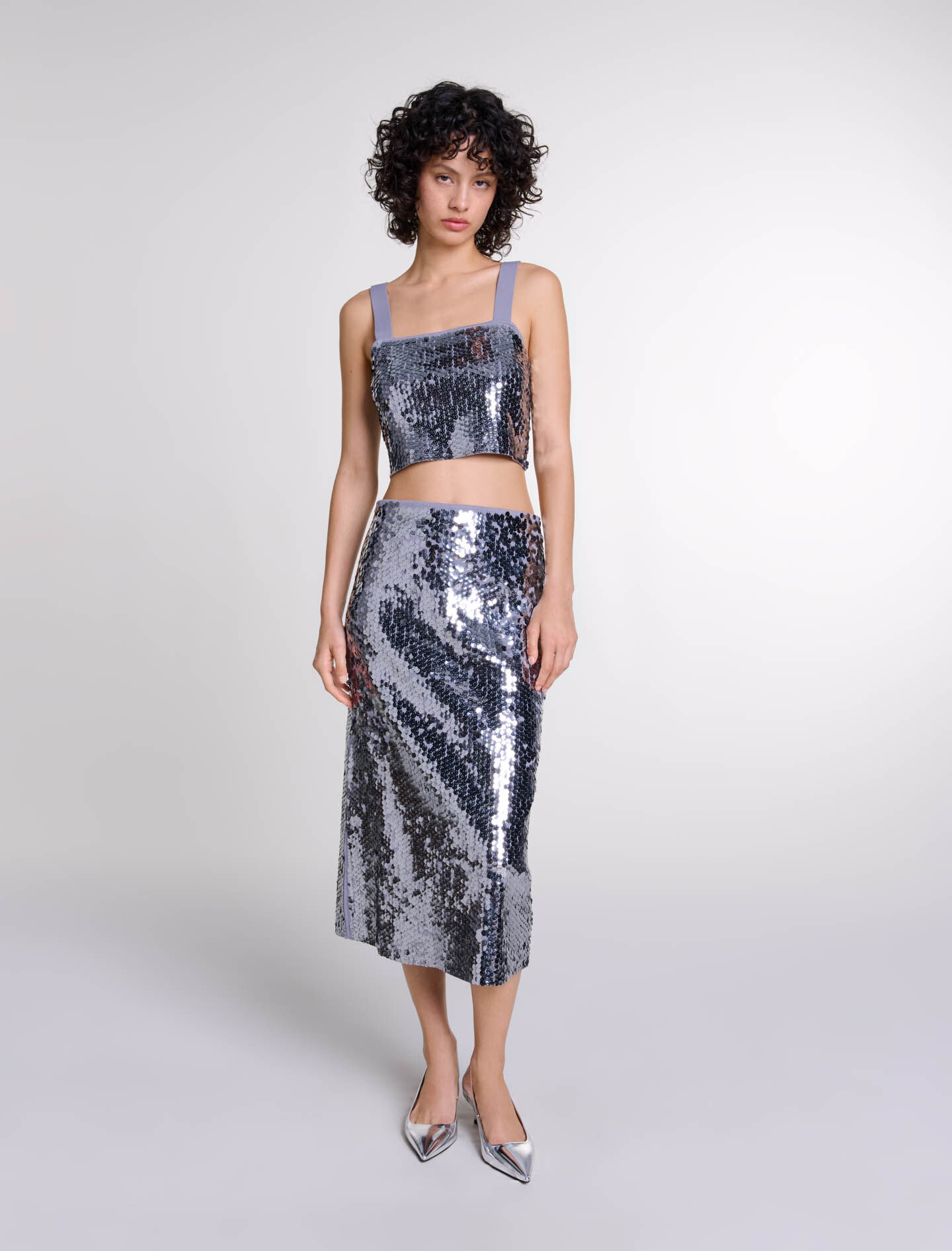 Sequinned knit top - Tops | Maje