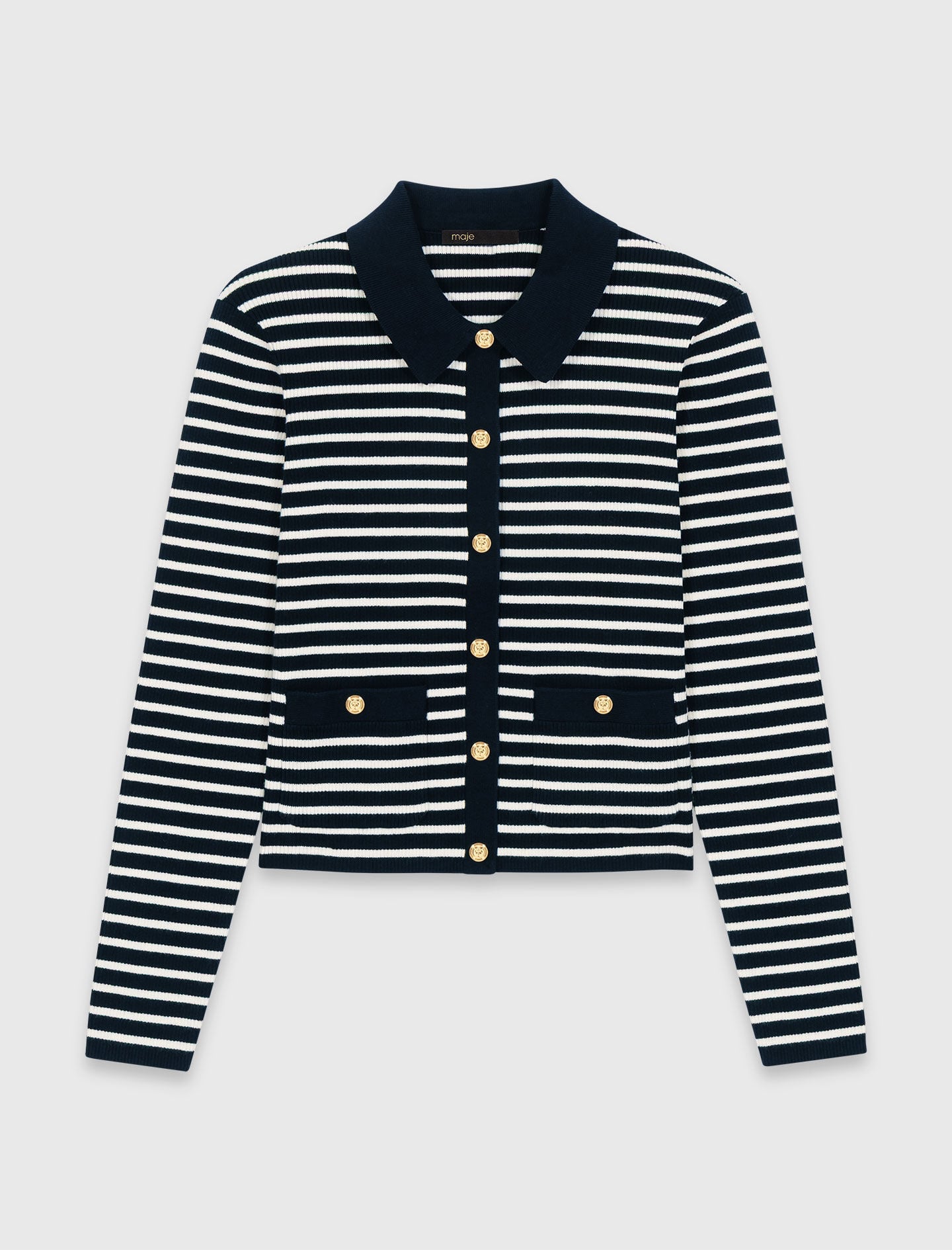 Striped polo cardigan 6