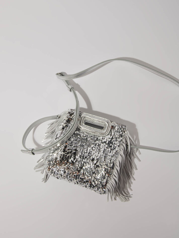 M mini bag with silver sequins