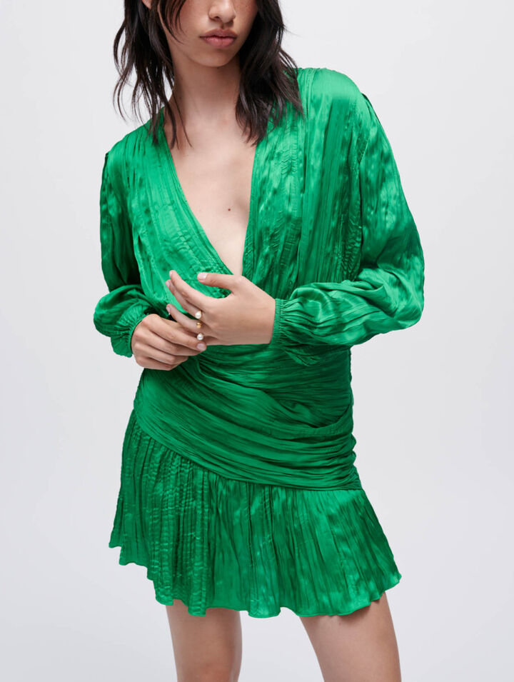 Close-fitting lam&eacute; dress