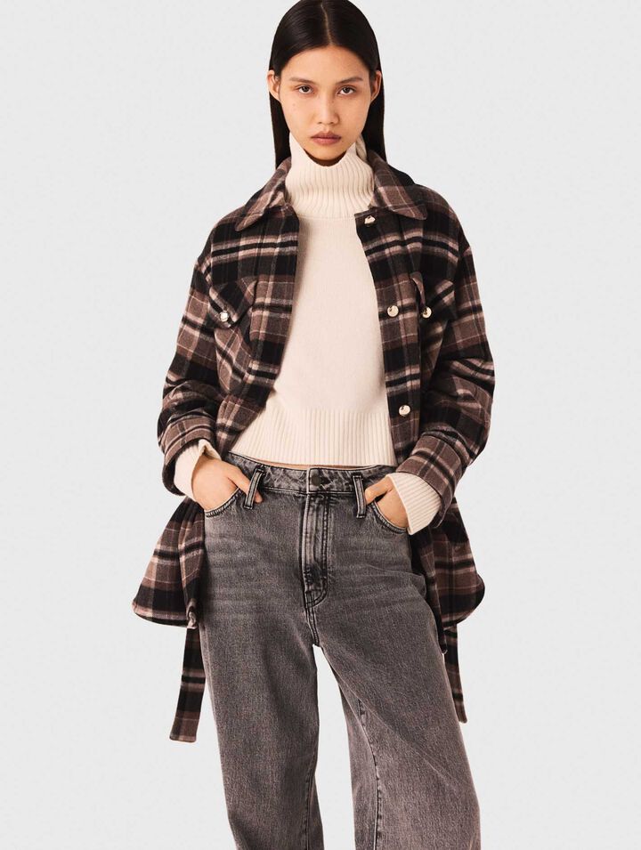 Checked coat