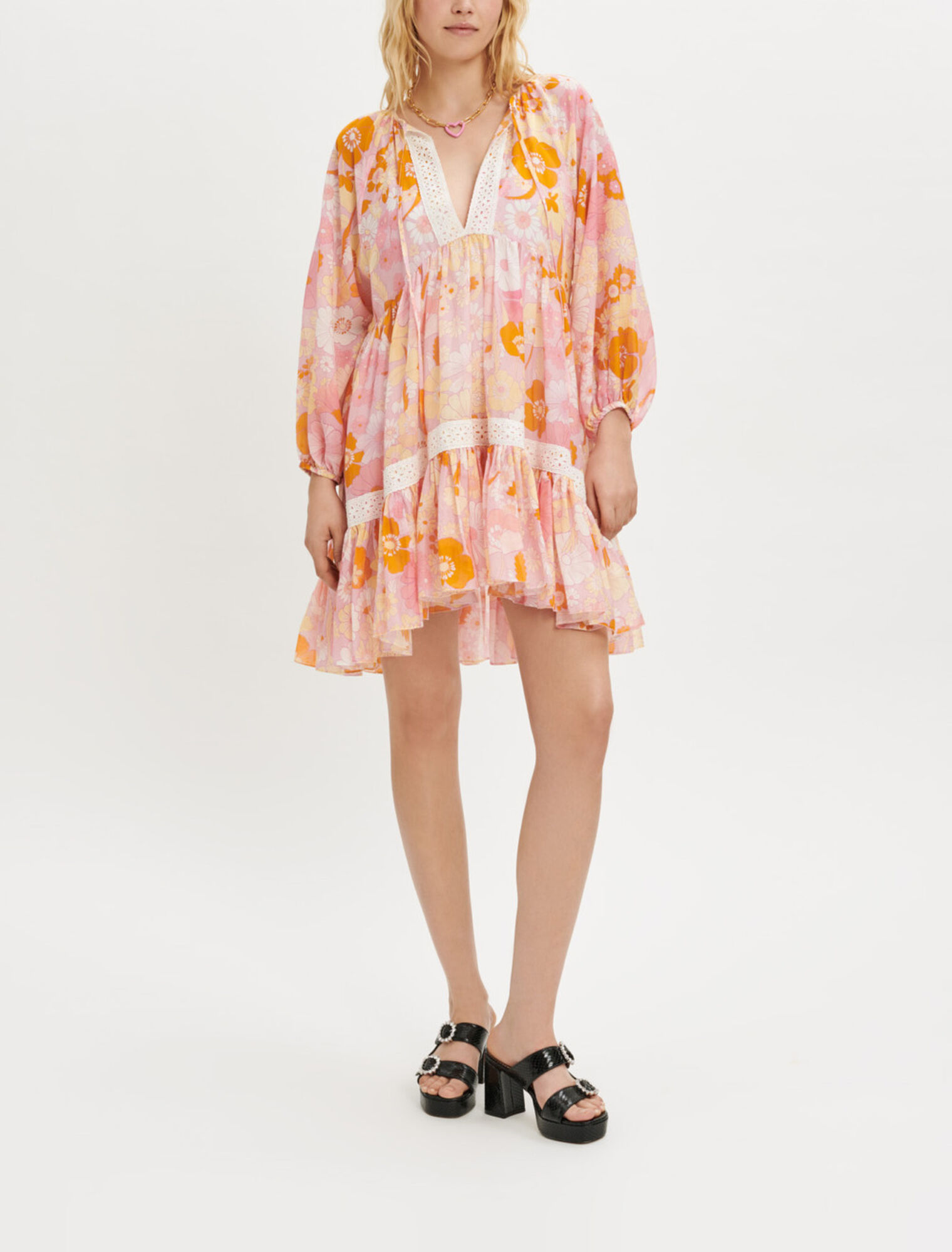 Cotton and silk voile dress