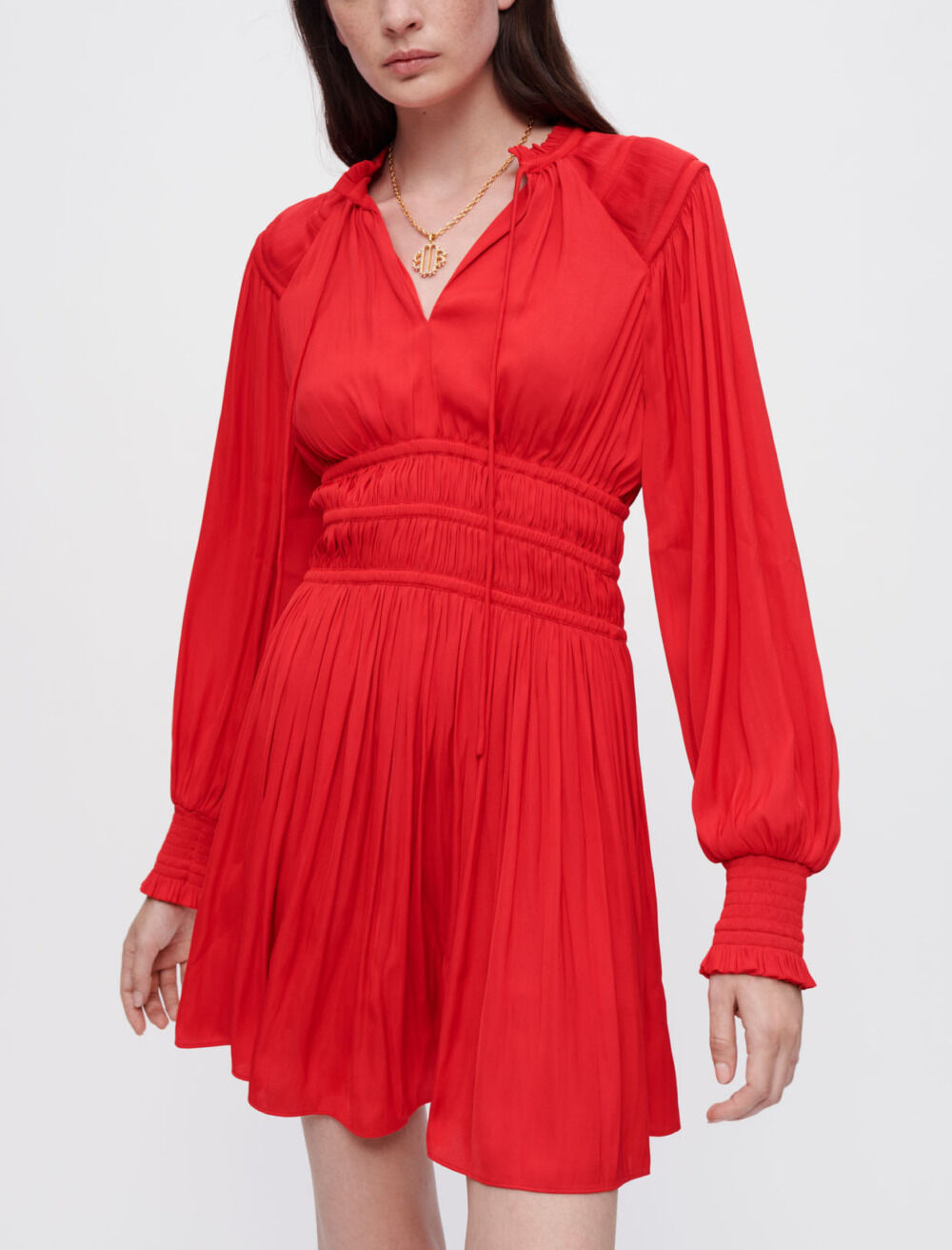 Waisted satin dress