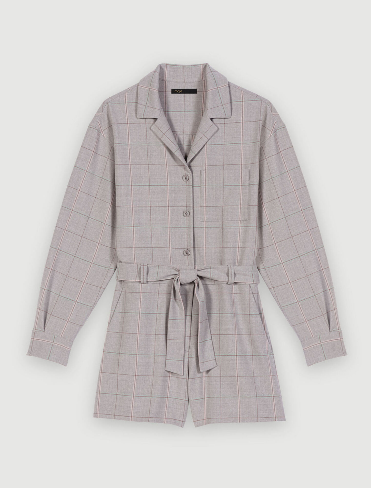 Short plaid jumpsuit