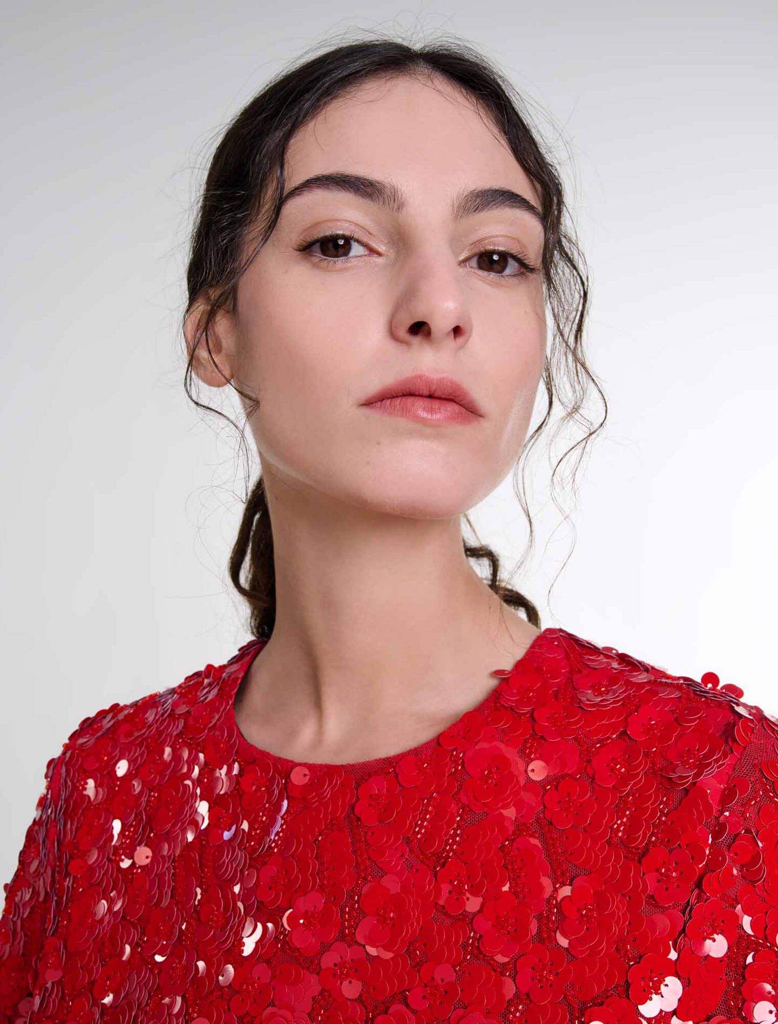 Short sequinned floral dress