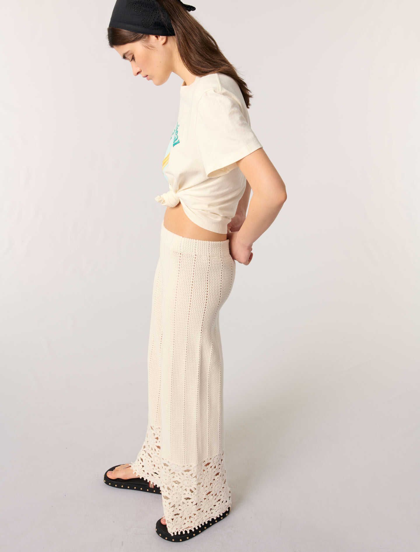 Crochet trousers White for Women | Maje