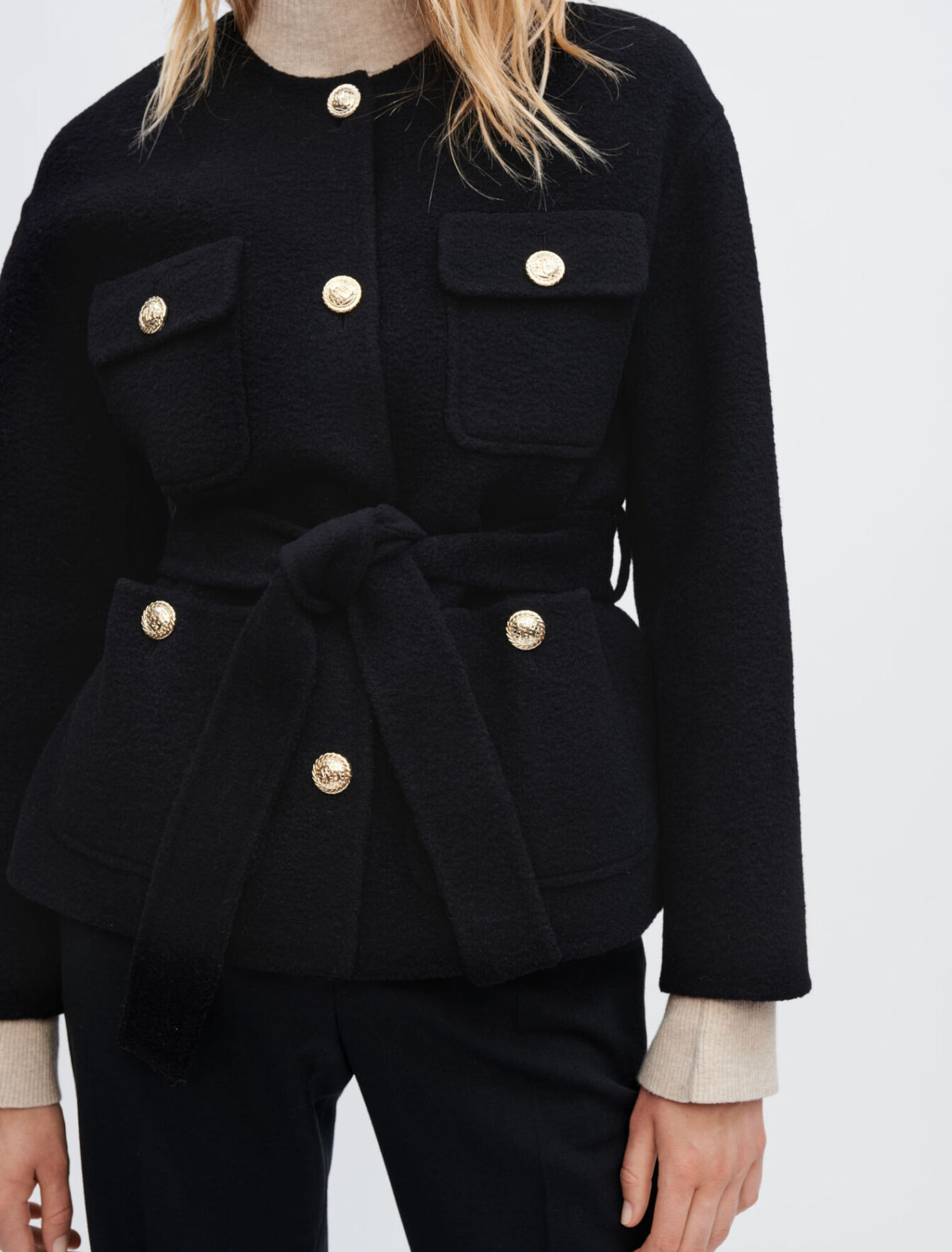 Textured double-faced coat