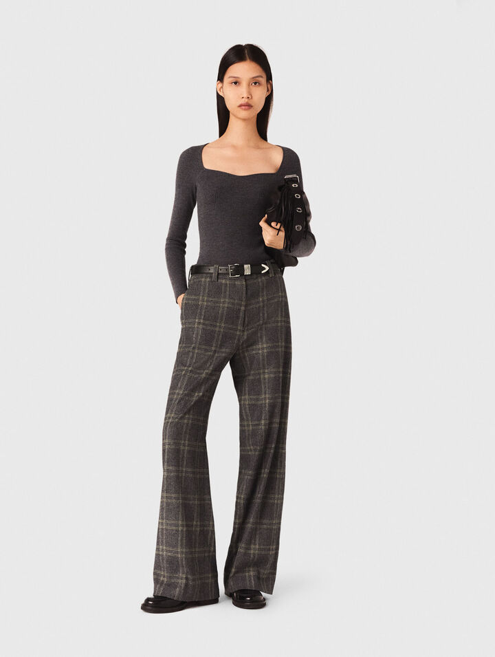 Checked suit trousers