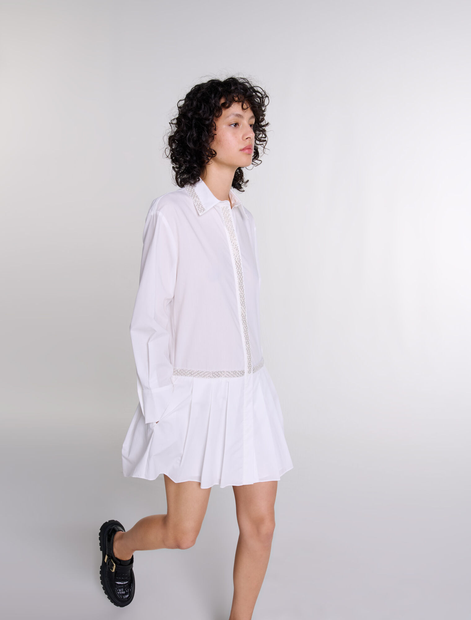 Beaded shirt dress