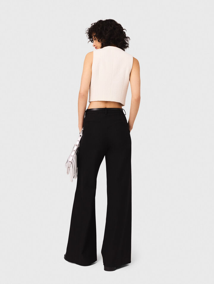 Sleeveless tweed lurex top
