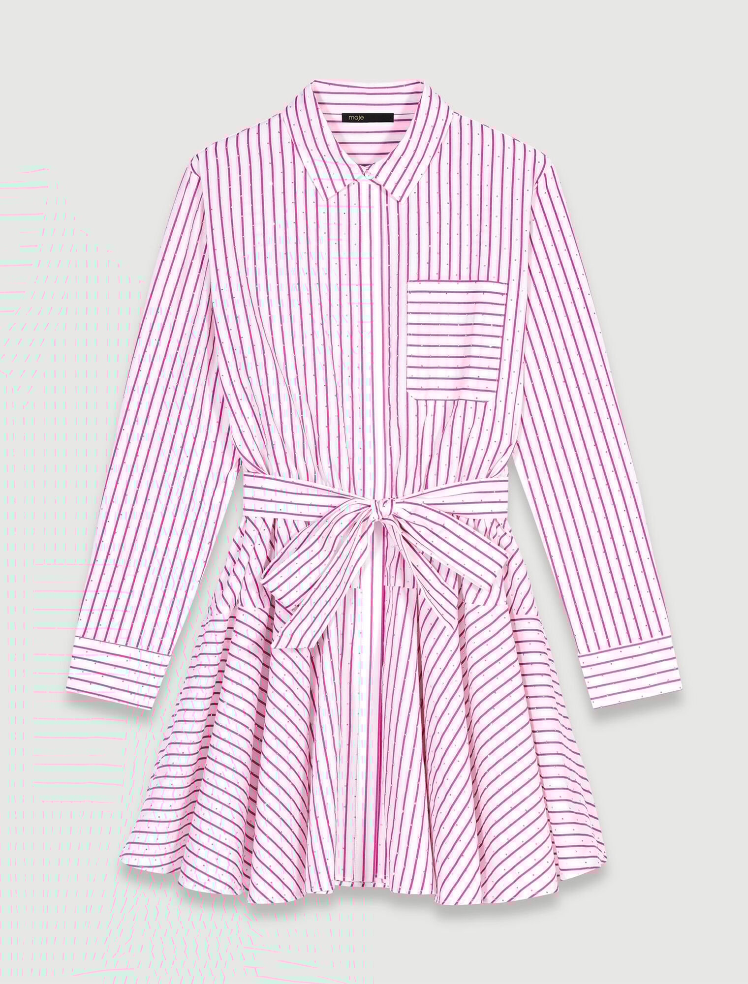Striped rhinestone short dress