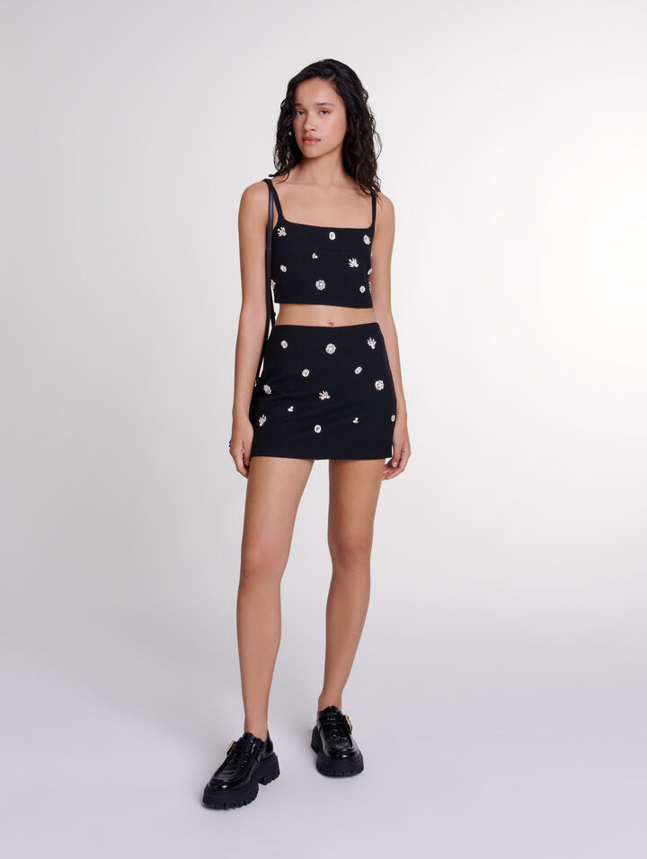 Diamanté crop top