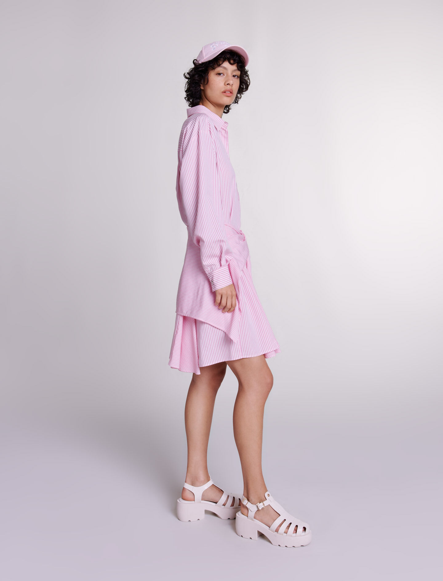 Striped shirt dress Pink for Women | Maje