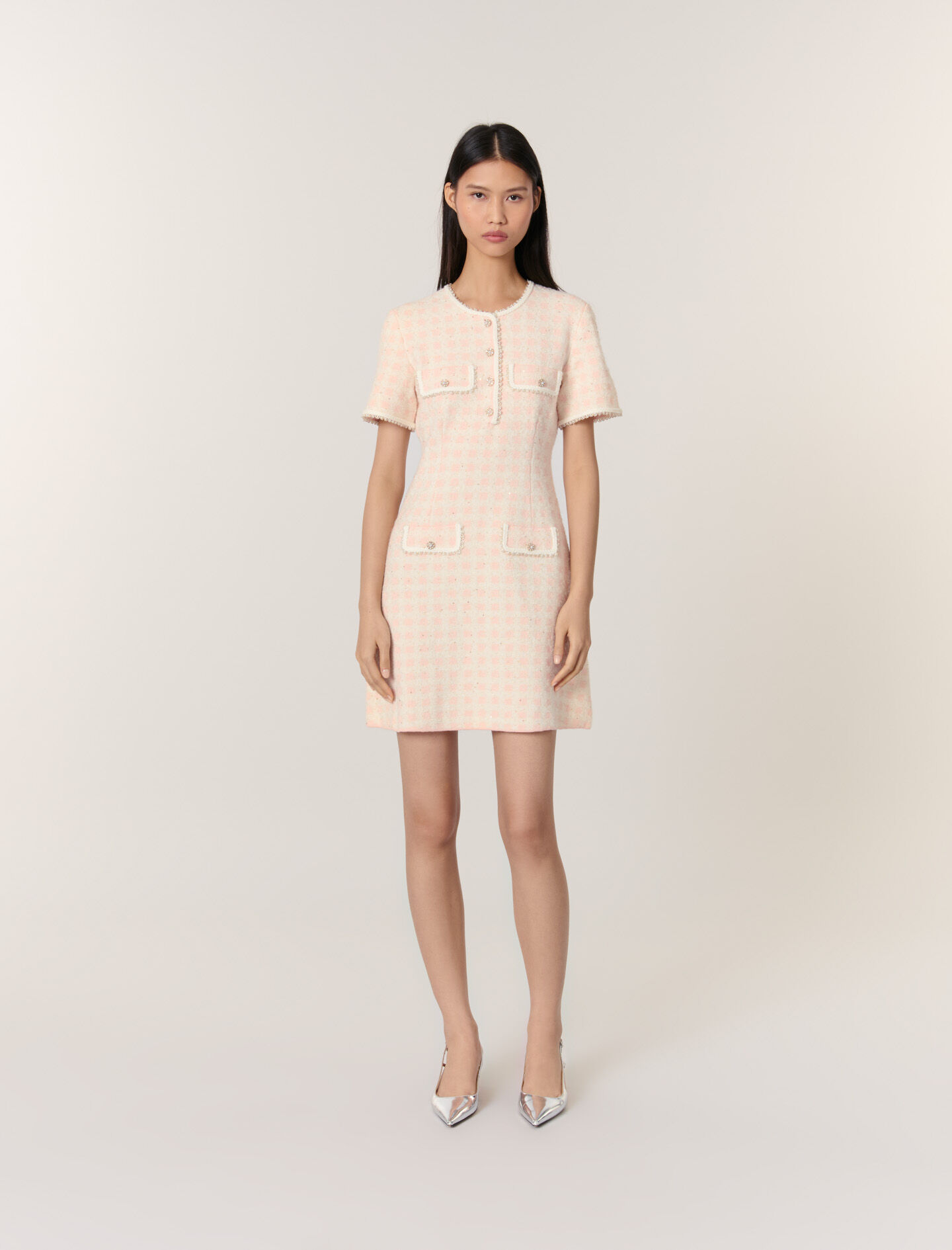 【絶品】 Tweed-effect knit Maje | Offline_Dresses - dress short ワンピース