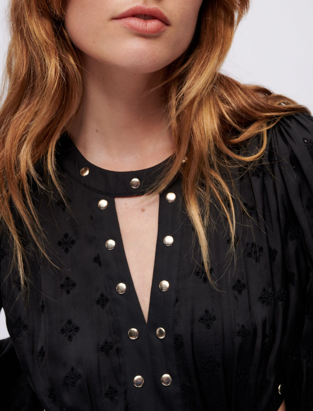 maje マージュ Embroidered satin dress ワンピース Embroidered satin dress