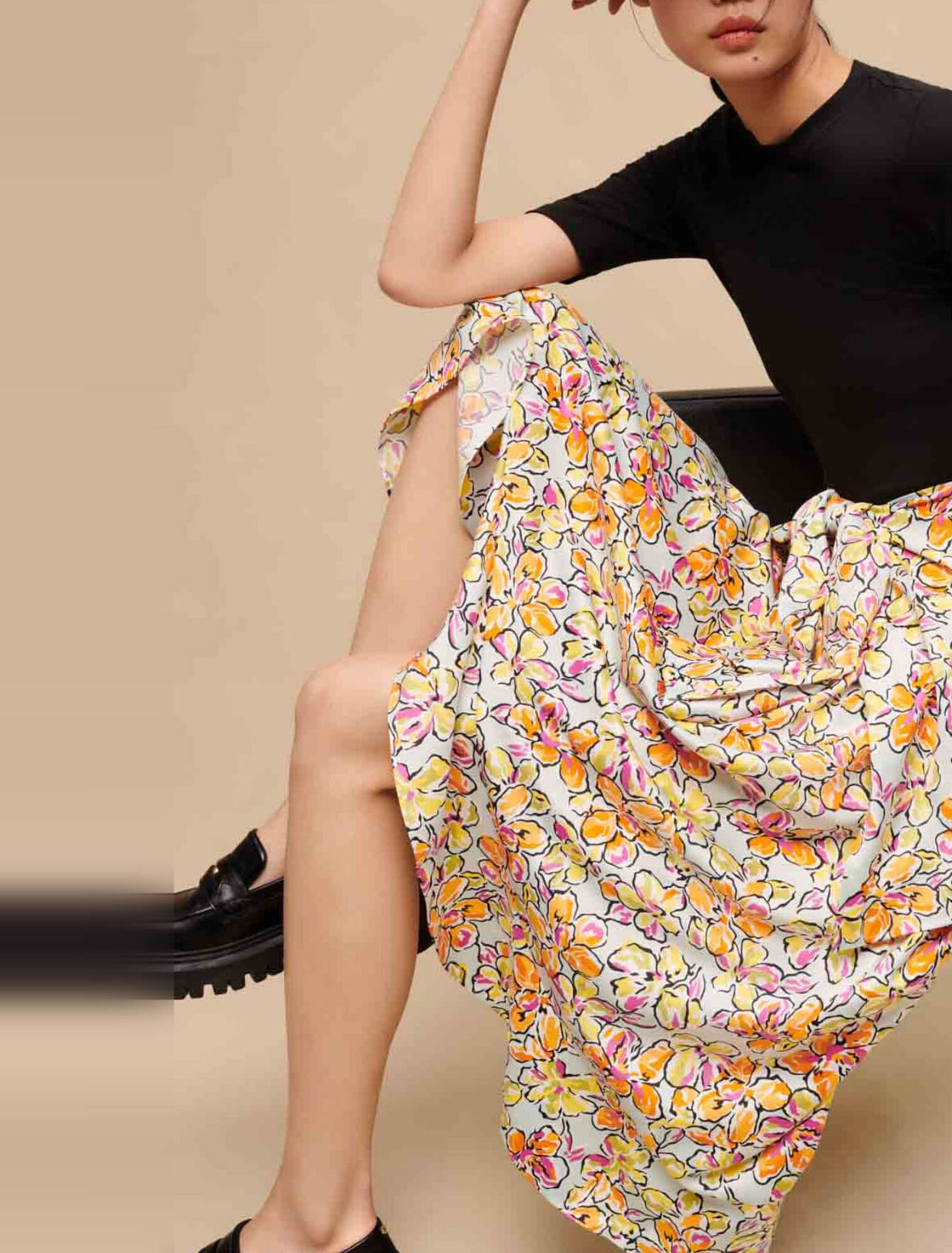 Floral print tie dress