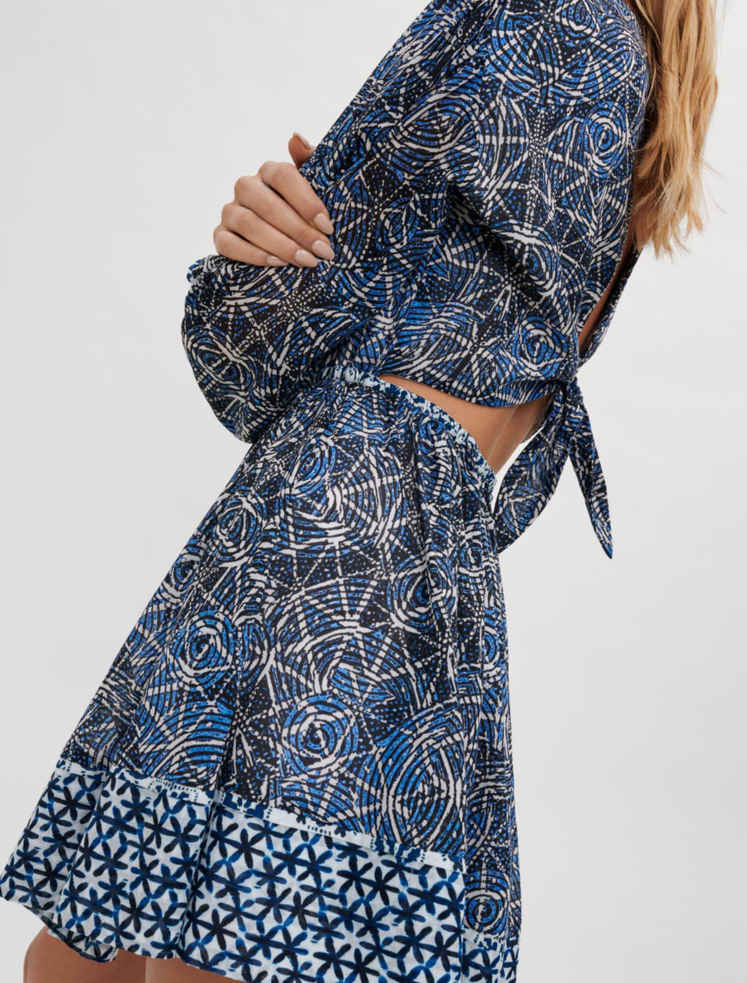 Printed cotton voile dress