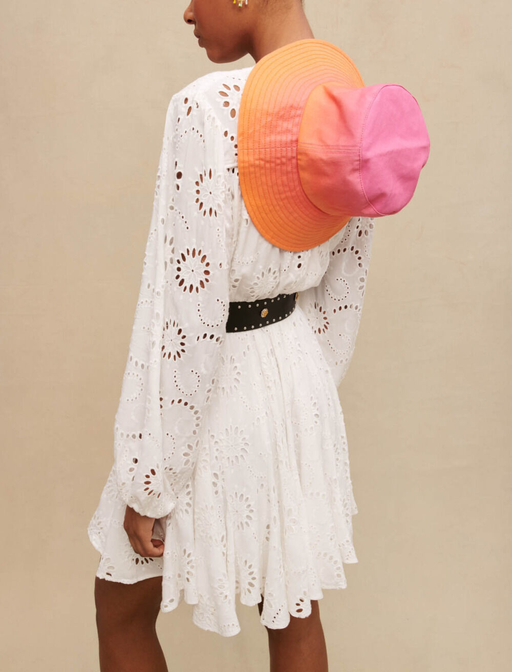Embroidered ruffled dress Dresses Maje