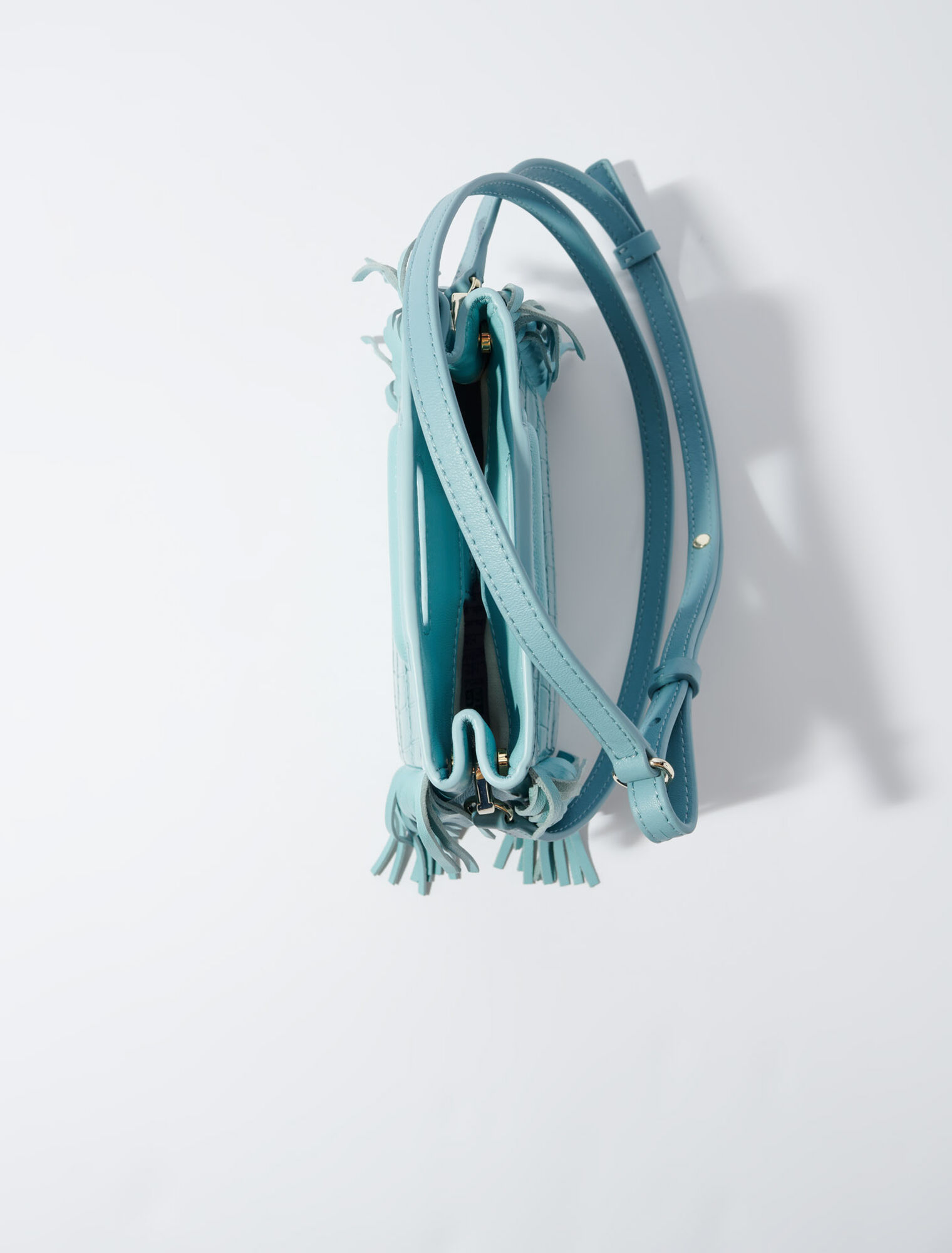 Mini embossed-leather M bag with chain