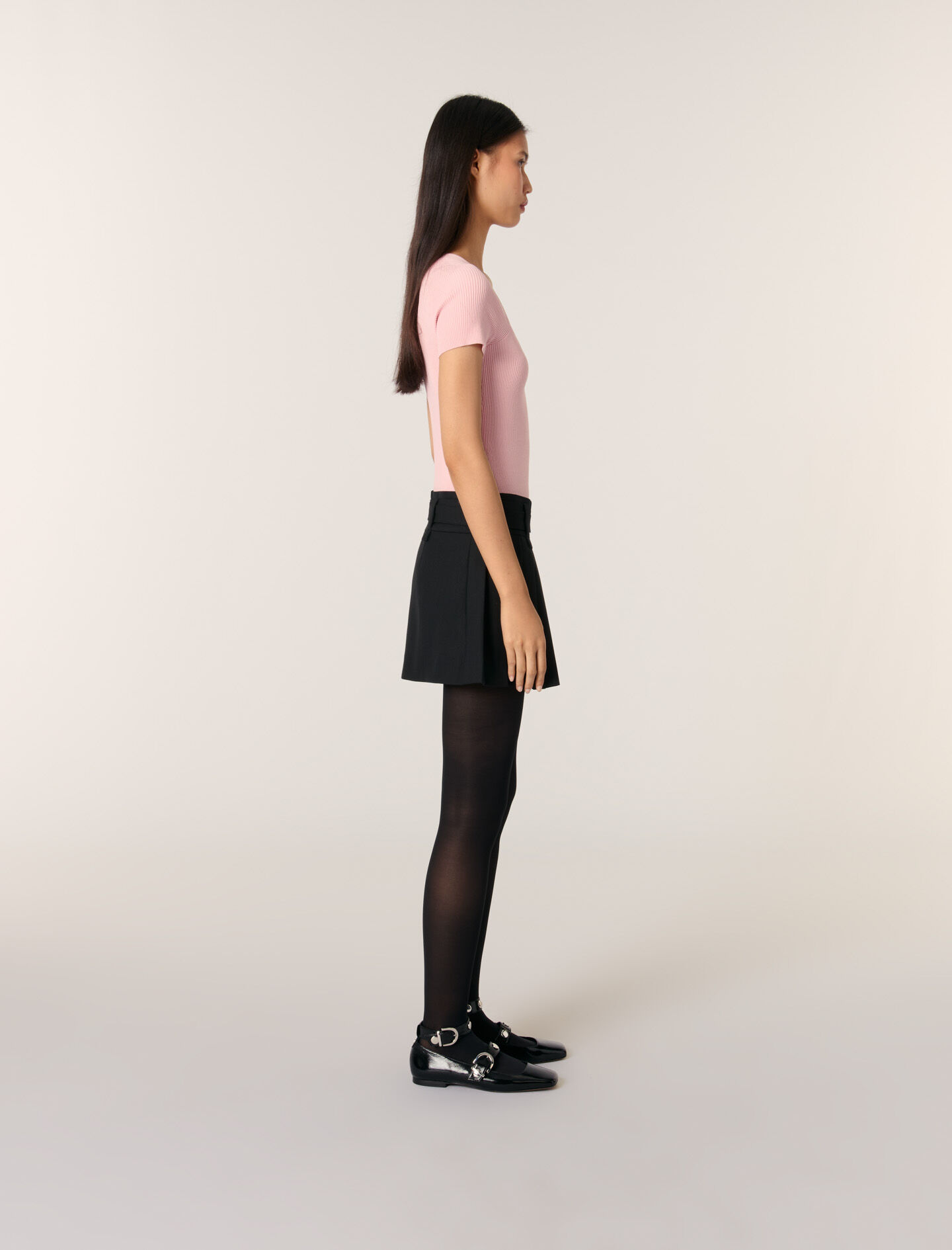 Short Pearl Bead Knit Skirt - Skirts & Shorts - Sandro-paris.com