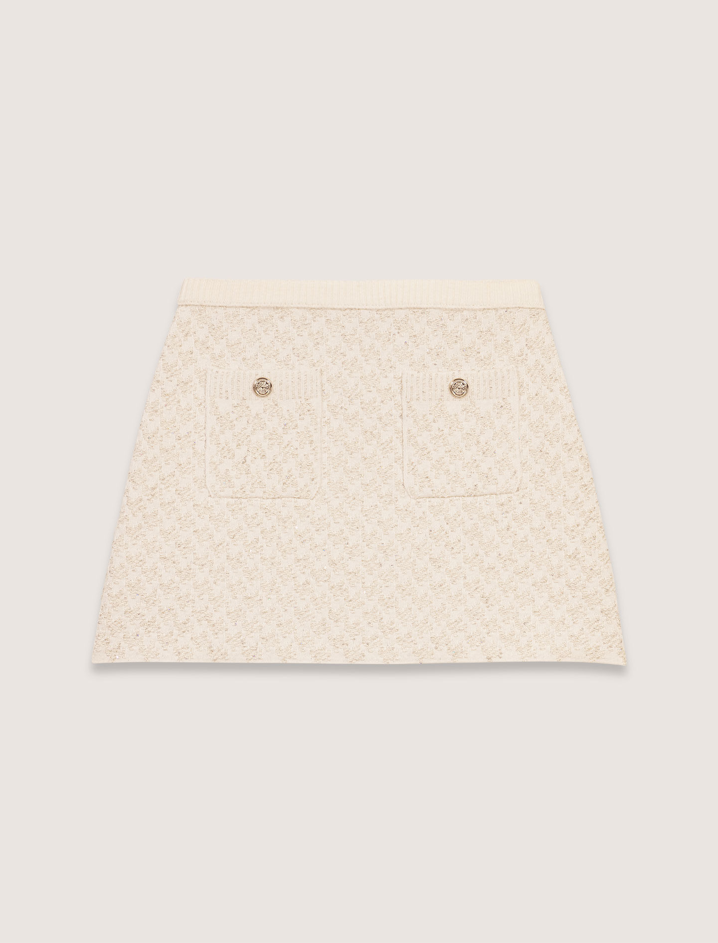 スカート Eaphi SCARF MOTIF KNIT SKIRT ivory short eaphi scarf motif knit skirt ベージュ