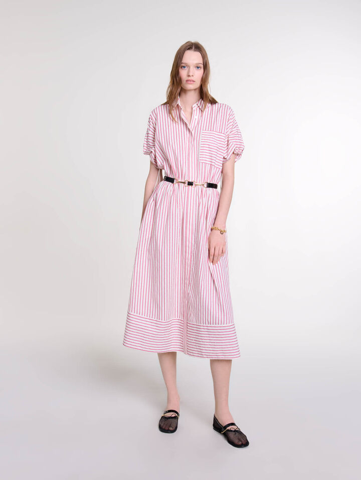 Striped and rhinestone maxi dress