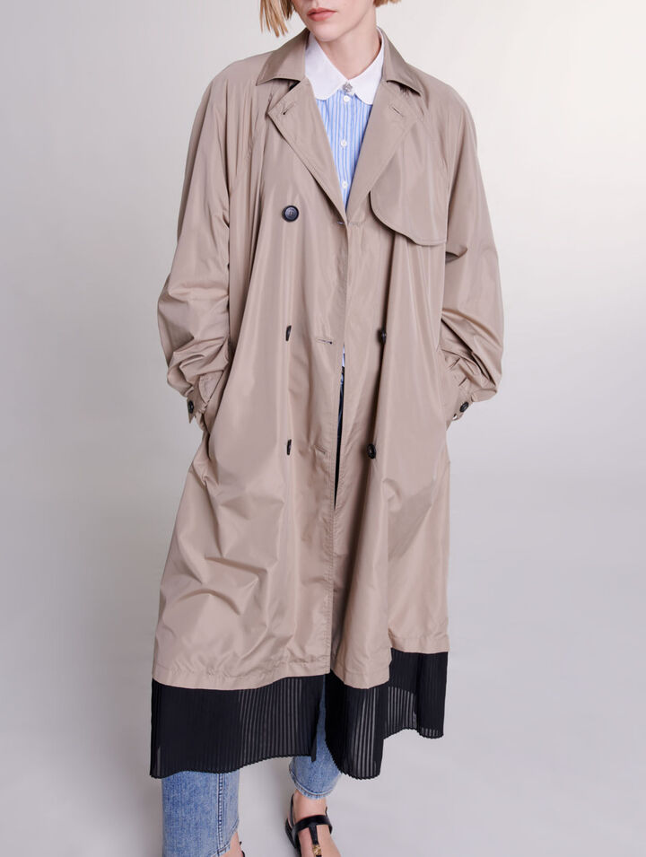 Contrast trench coat